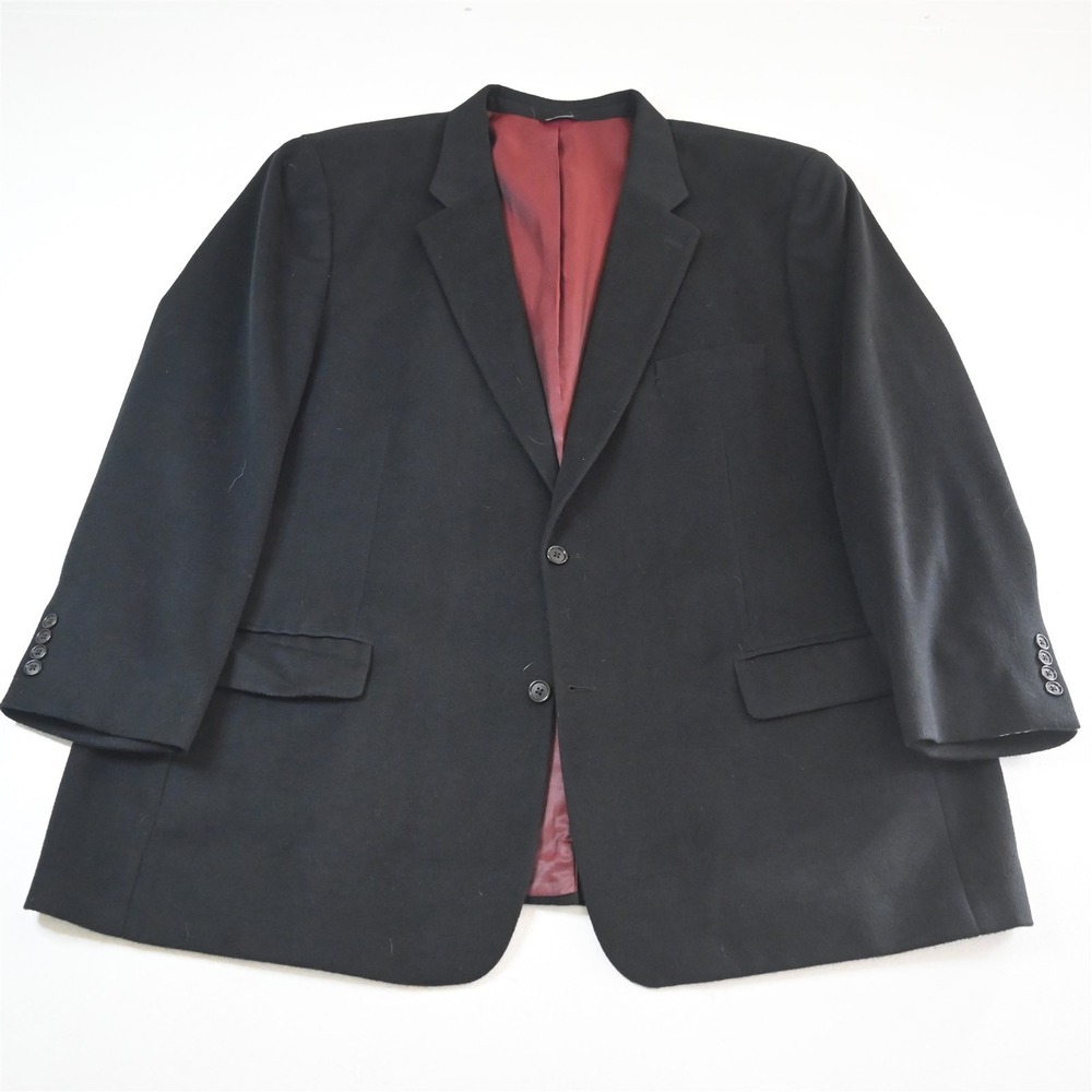 CM Gold 54R Black Soft Flannel Mens Blazer Suit Jacket Sport Coat